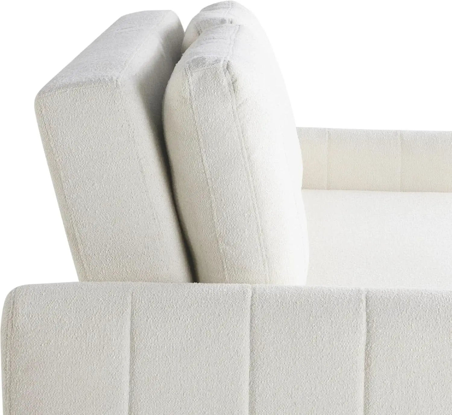 Convertible Sleeper Loveseat 66 Inch Polyester Ivory from PriceLows™