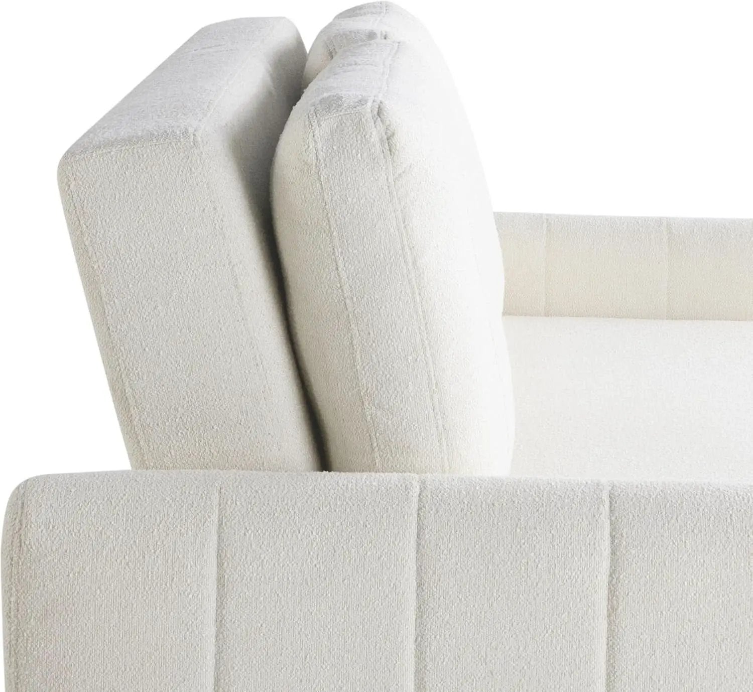 Convertible Sleeper Loveseat 66 Inch Polyester Ivory from PriceLows™