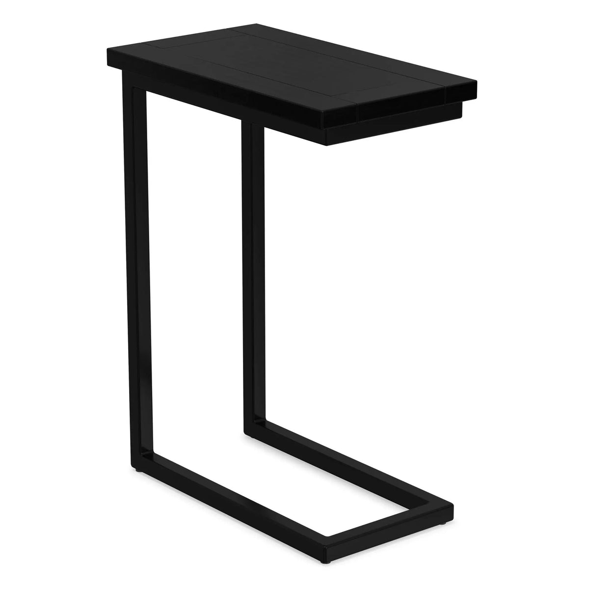 Skyler C-Shaped Side Table | Handcrafted | Powder-Coated Metal Base | Slide-Under Design