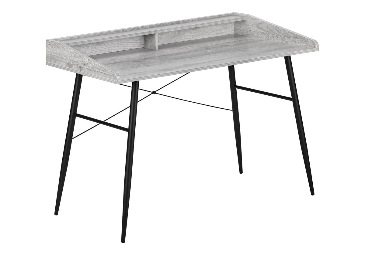 Sturdy Computer Desk With Shelves | 47.25 Inch Width | Matching Metal Base | 34 Inch Height