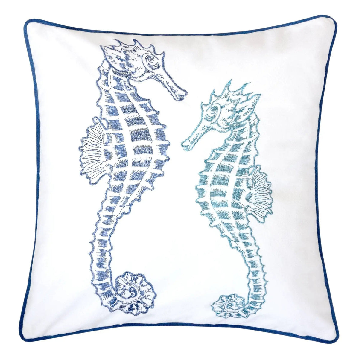 Seahorses Pillow Cover | 20x20 Inch | Matching Back | Hidden Zipper