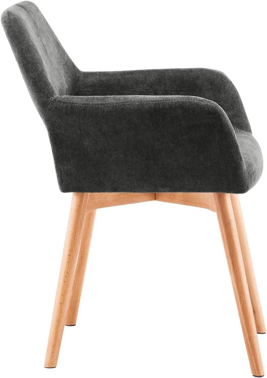 Charcoal Upholstered Armchair Mid Century Modern Wood Legs from PriceLows™