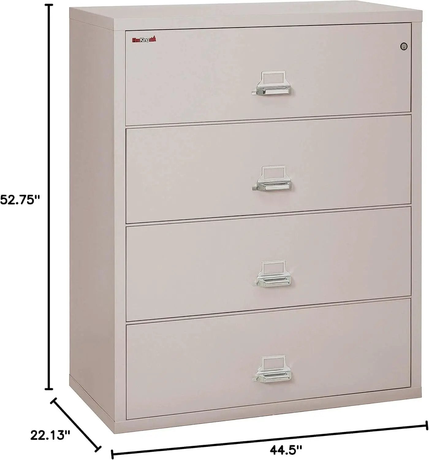 Lateral 4 Drawer Fire Safe File Cabinet With Lock 1 Hour Fire Rated Platinum from PriceLows™