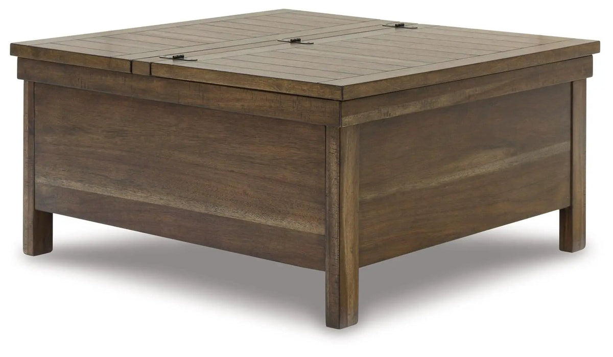Moriville Lift Top Cocktail Table | 36.13 x 36.13 x 18 in | Acacia Wood & Mdf | Grayish Brown