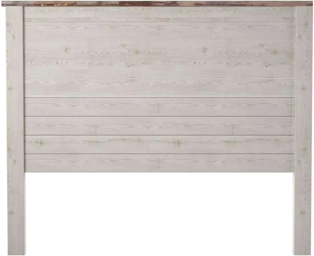 Queen Whitewash Farmhouse Panel Headboard for Chic Decor from PriceLows™