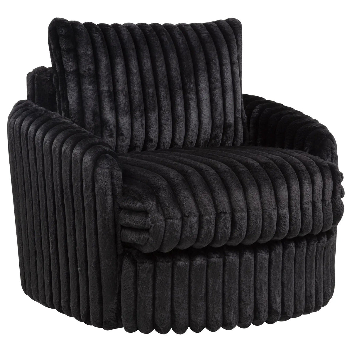 Sarco Corduroy Upholstered Swivel Accent Arm Chair | 38.25 x 34.25 x 37 in | Living Room Furniture | Black
