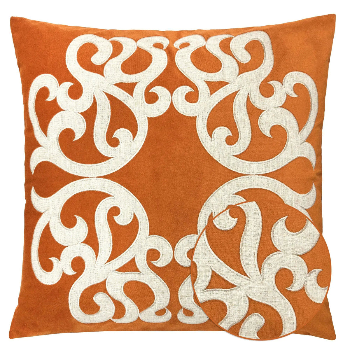 Pillow Cover | Vintage Vine Pattern | Hidden Zipper | Matching Back