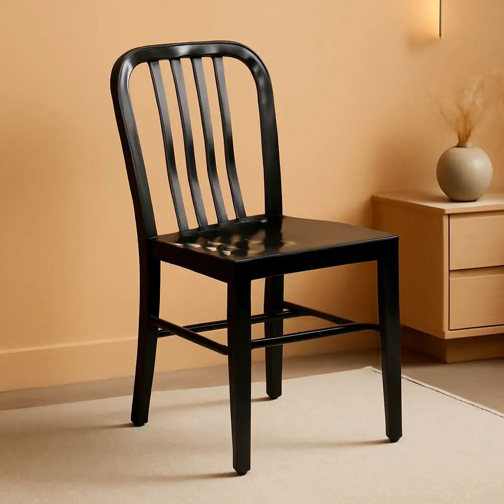 Commercial Grade Black Metal Indoor Outdoor Dining Chair from PriceLows™