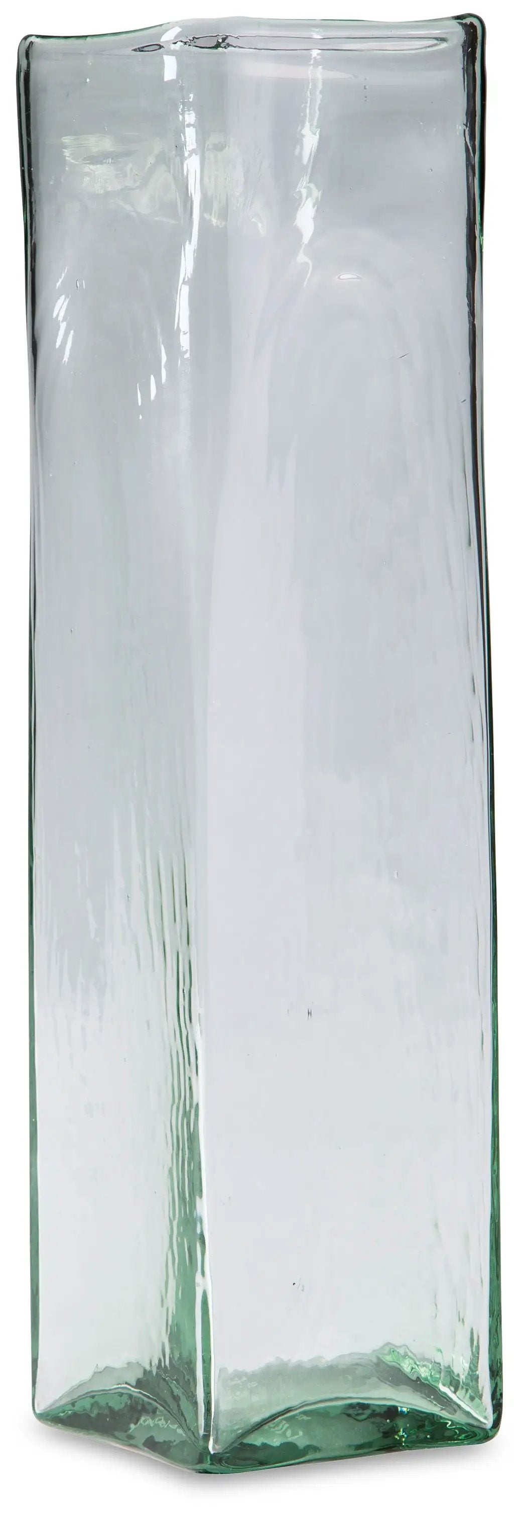 Taylow Transparent Glass Vase | Fluted Wide Opening | Long-Stemmed Blooms | 8 Inch Height