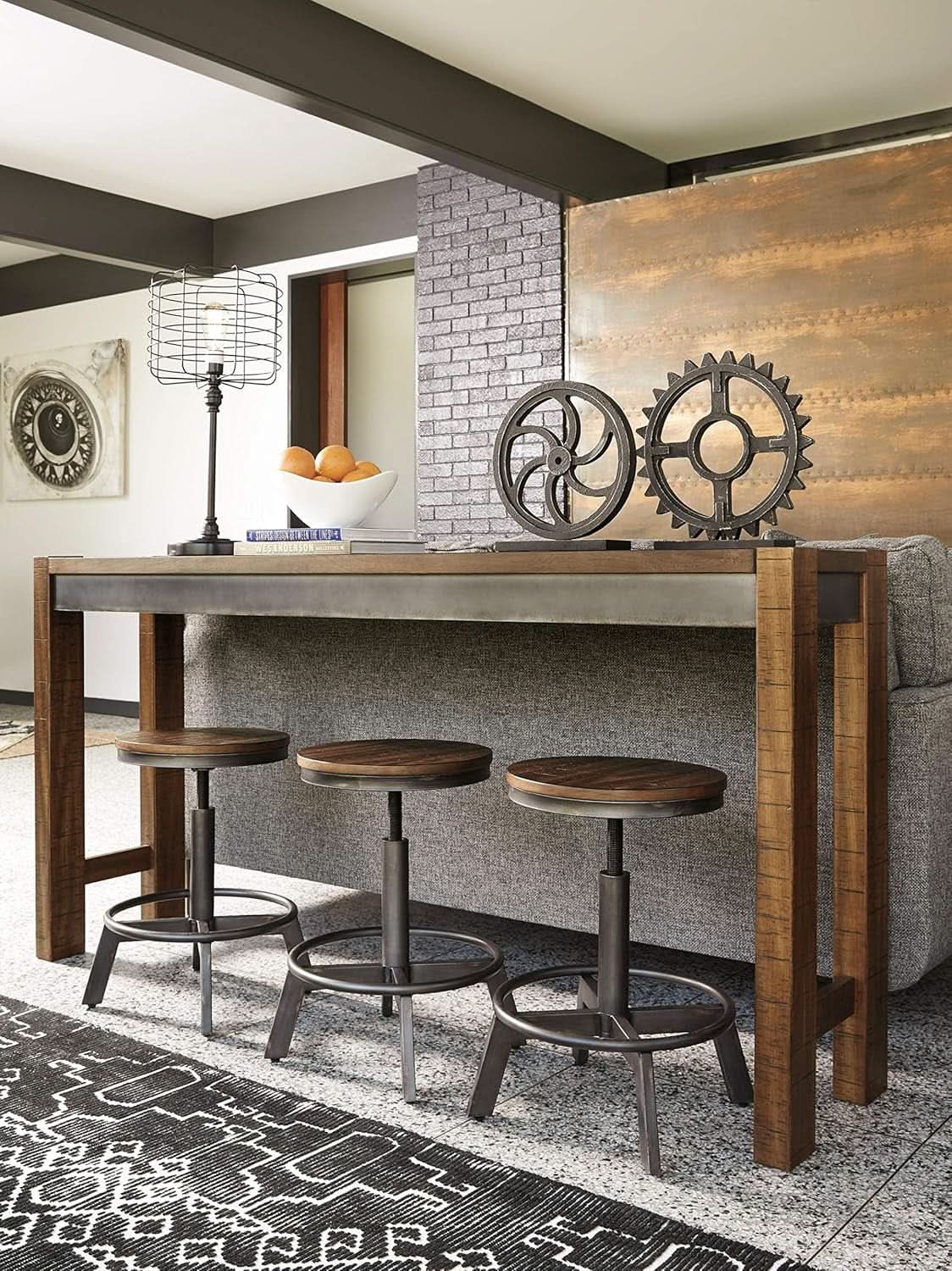 Torjin 24 Inch Adjustable Height Brown Barstools Set from PriceLows™
