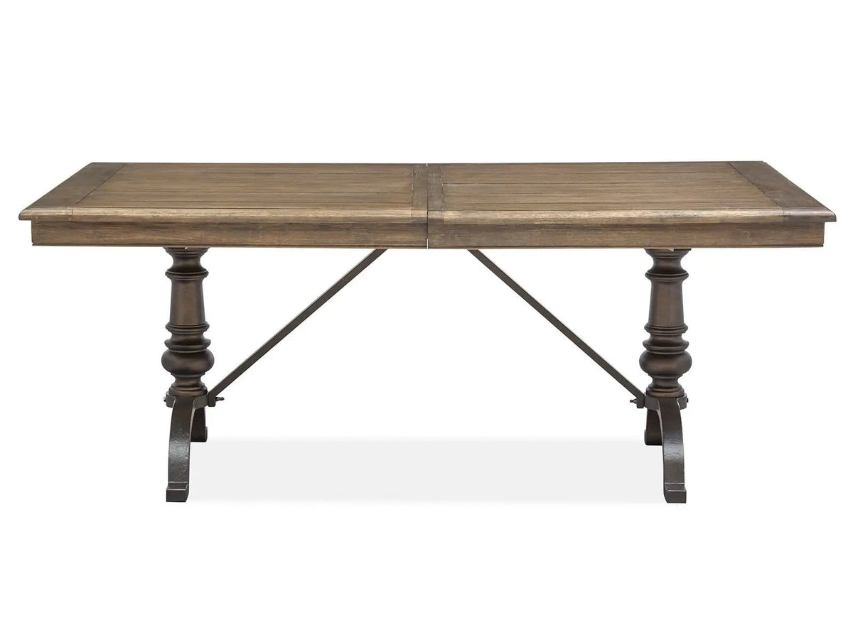 Roxbury Manor Rectangular Dining Table Dining Tables with Extension | Dining Tables with Extension | Oak Veneer & Metal | Homestead Brown
