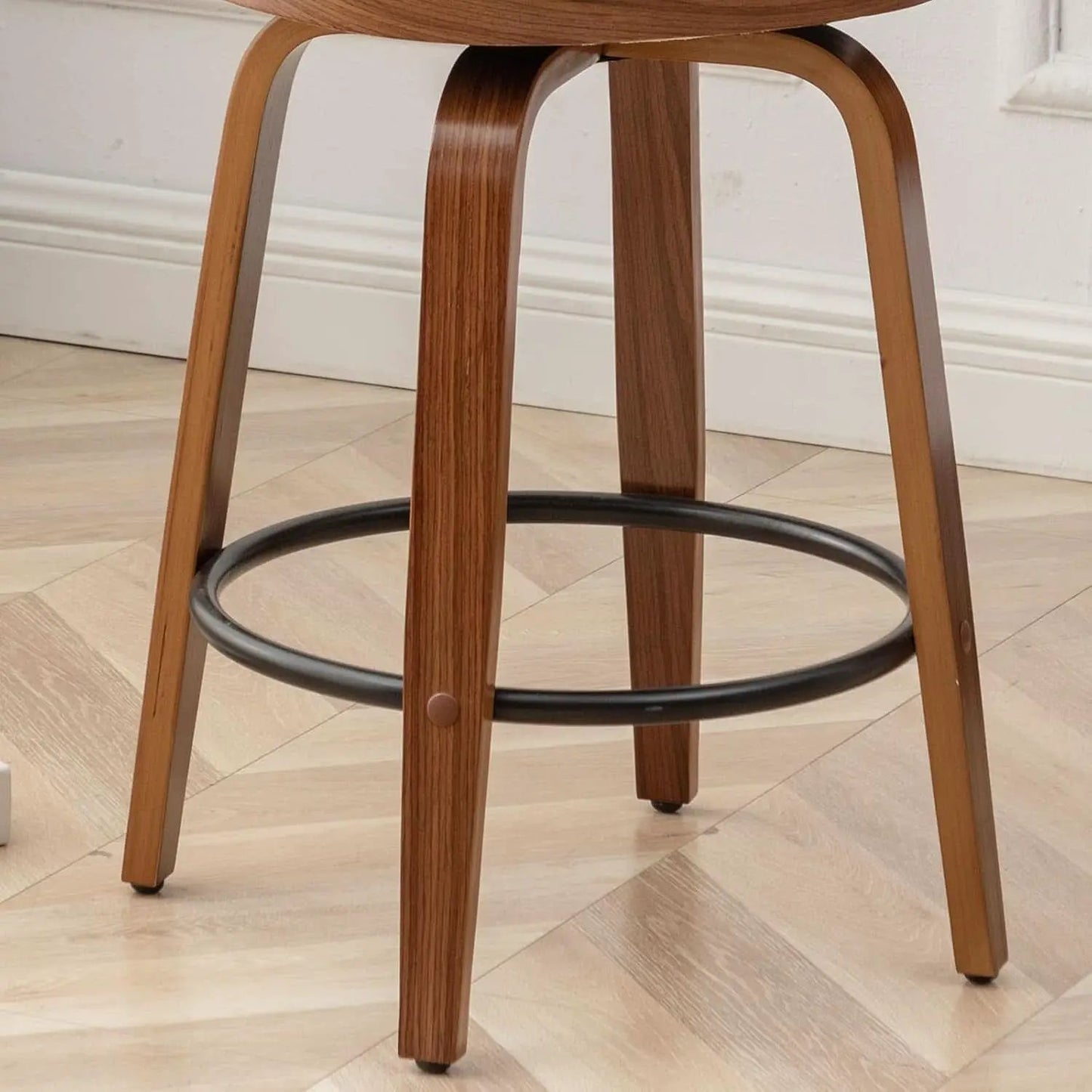 Mid-Century Modern Swivel Rattan Bar Stools Set from PriceLows™