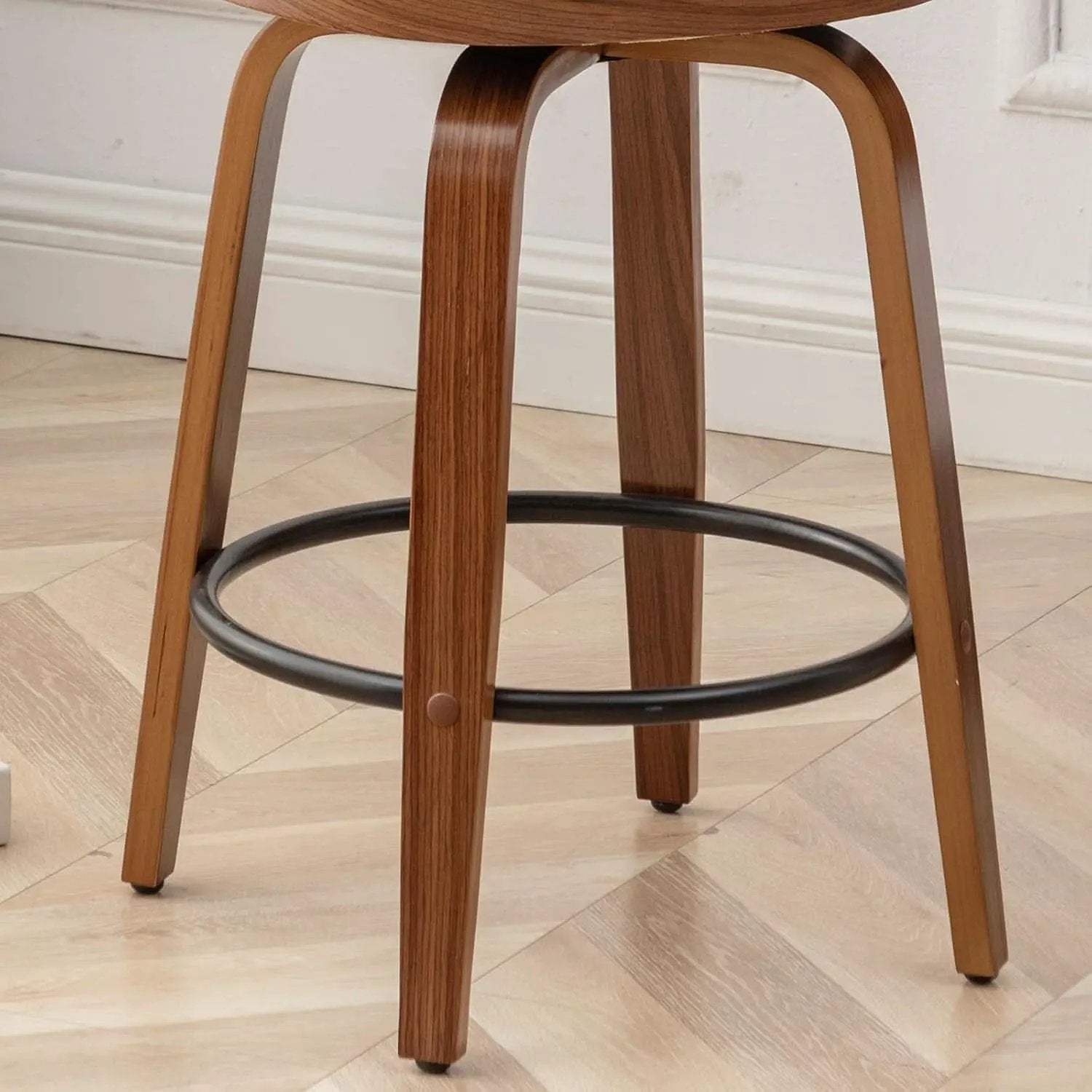 Mid-Century Modern Swivel Rattan Bar Stools Set from PriceLows™