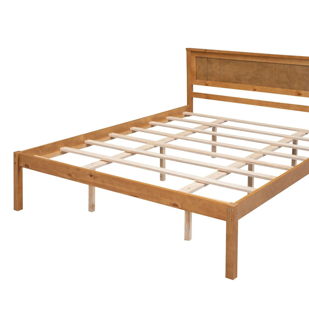 Platform Bed Frame With Headboard | Espresso Finish | Durable Pine Wood