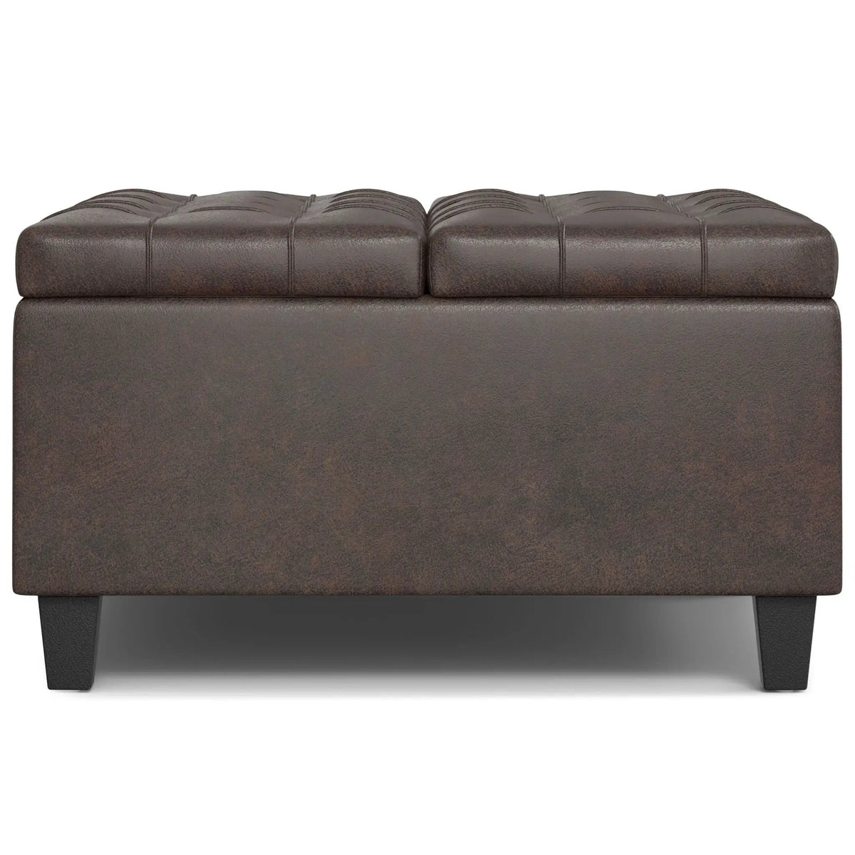 Coffee Table Storage Ottoman | Lift Top Hinge | Solid Wood Base | Large Square