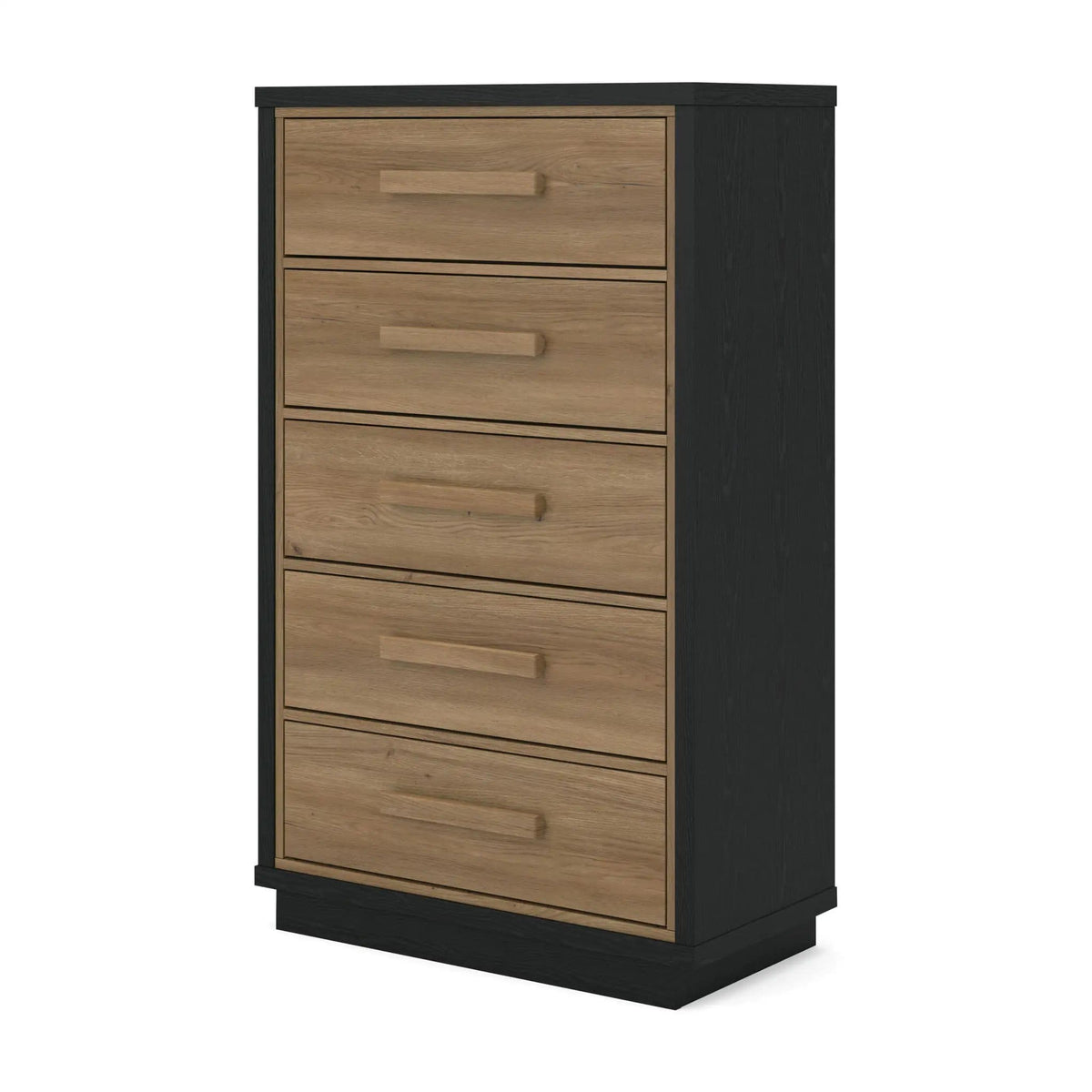 Kozmour Five Drawer Chest | 30.59 x 15.63 x 51.42 in | Engineered Wood & Mdf | Black / Brown