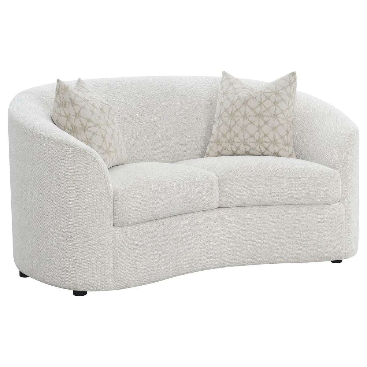 Rainn Boucle Upholstered Sloped Arm Loveseat Latte | 65.5 x 40 x 33 in | Boucle & Fabric | Living Room
