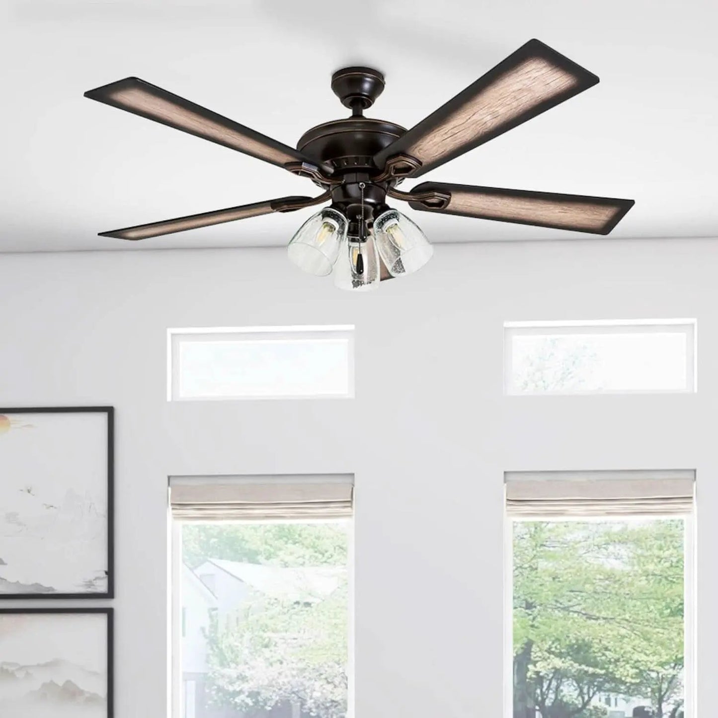 52 Inch Farmhouse LED Ceiling Fan Oil Rubbed Bronze from PriceLows™
