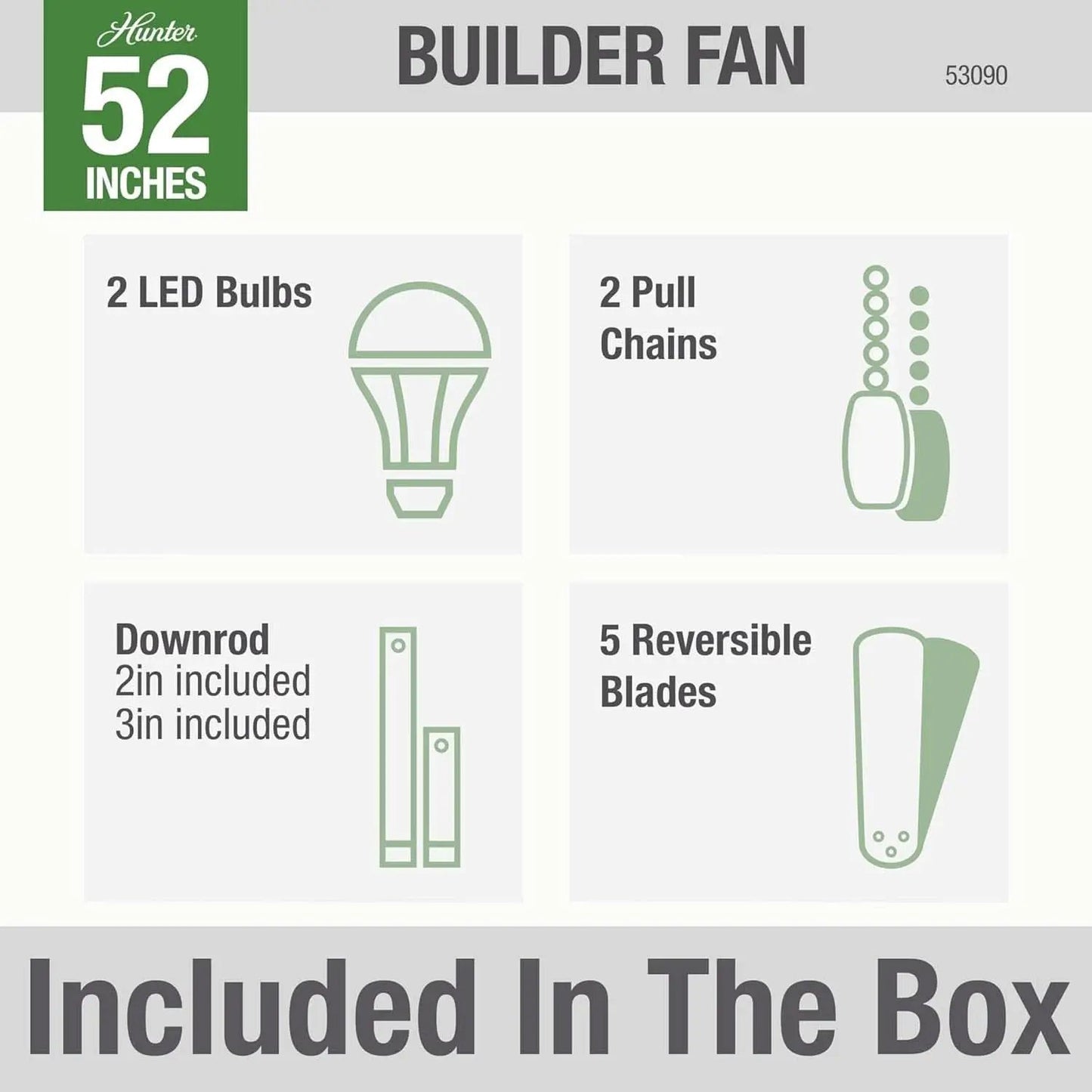Builder Deluxe 52 Inch Brushed Nickel Indoor Ceiling Fan from PriceLows™