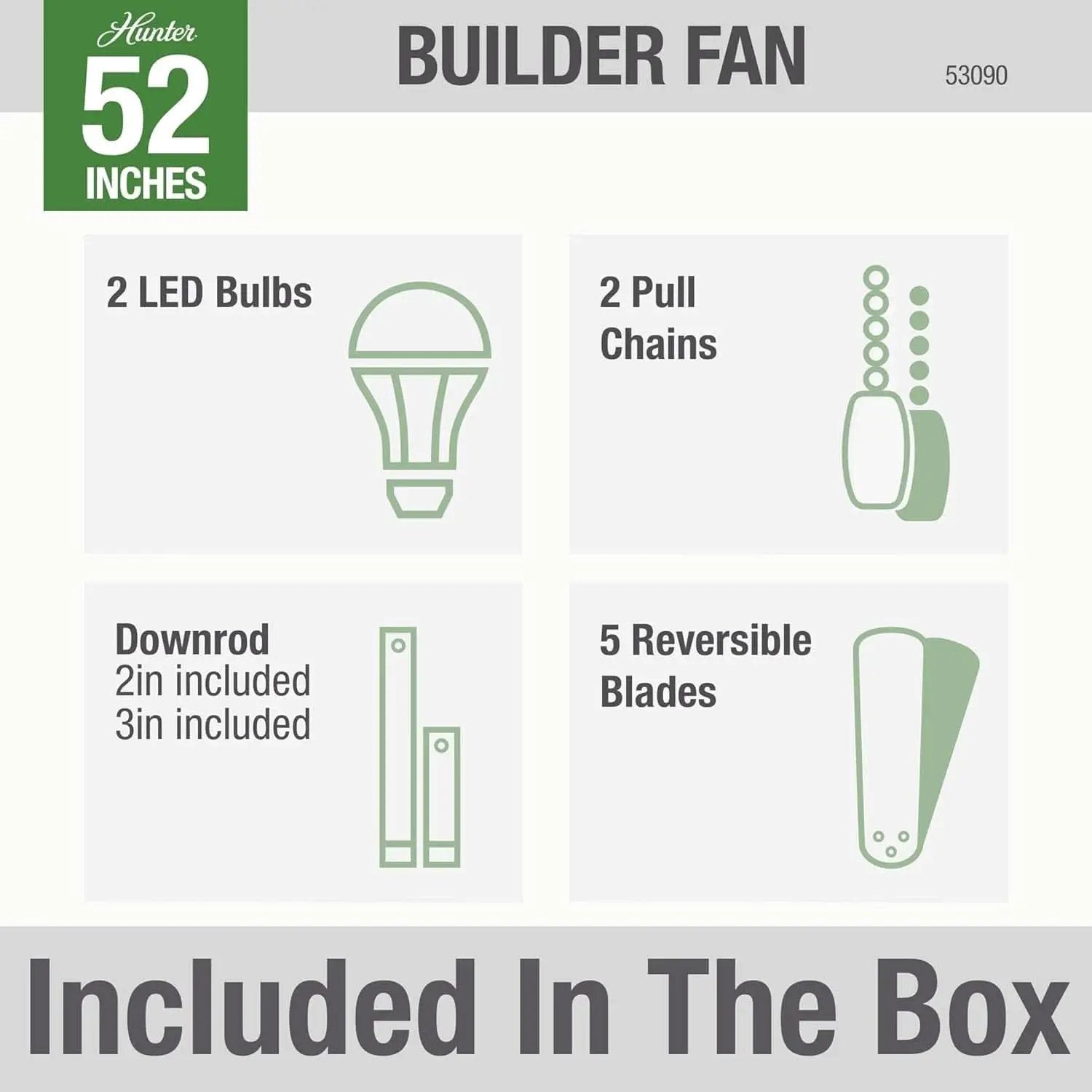 Builder Deluxe 52 Inch Brushed Nickel Indoor Ceiling Fan from PriceLows™