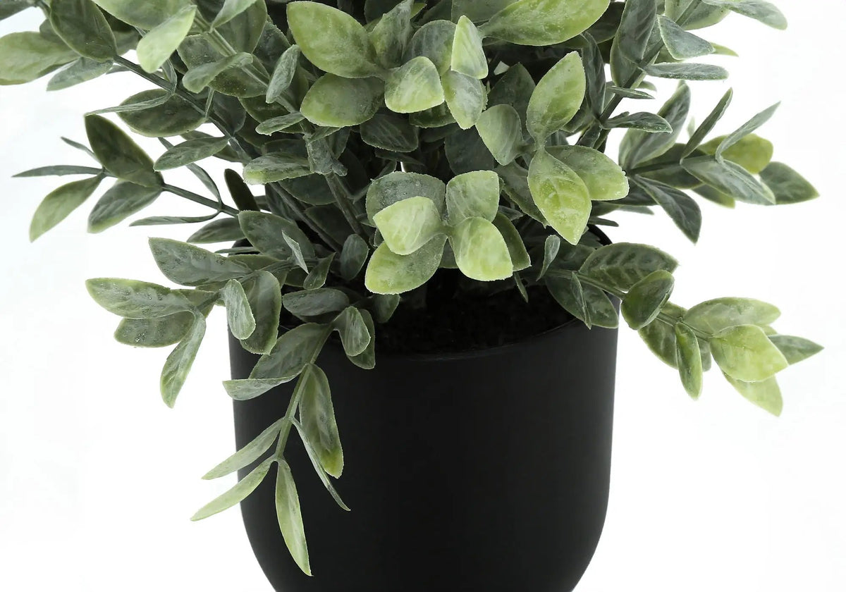 11 Inch Artificial Eucalyptus Grass | Set Of 2 | Indoor Faux Plant | 5 Inch Black Pot