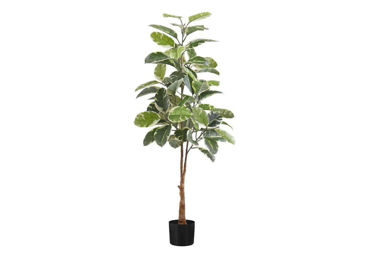 52 Inch Artificial Rubber Tree | Real Touch | No Assembly Required | Indoor Faux Floor Plant