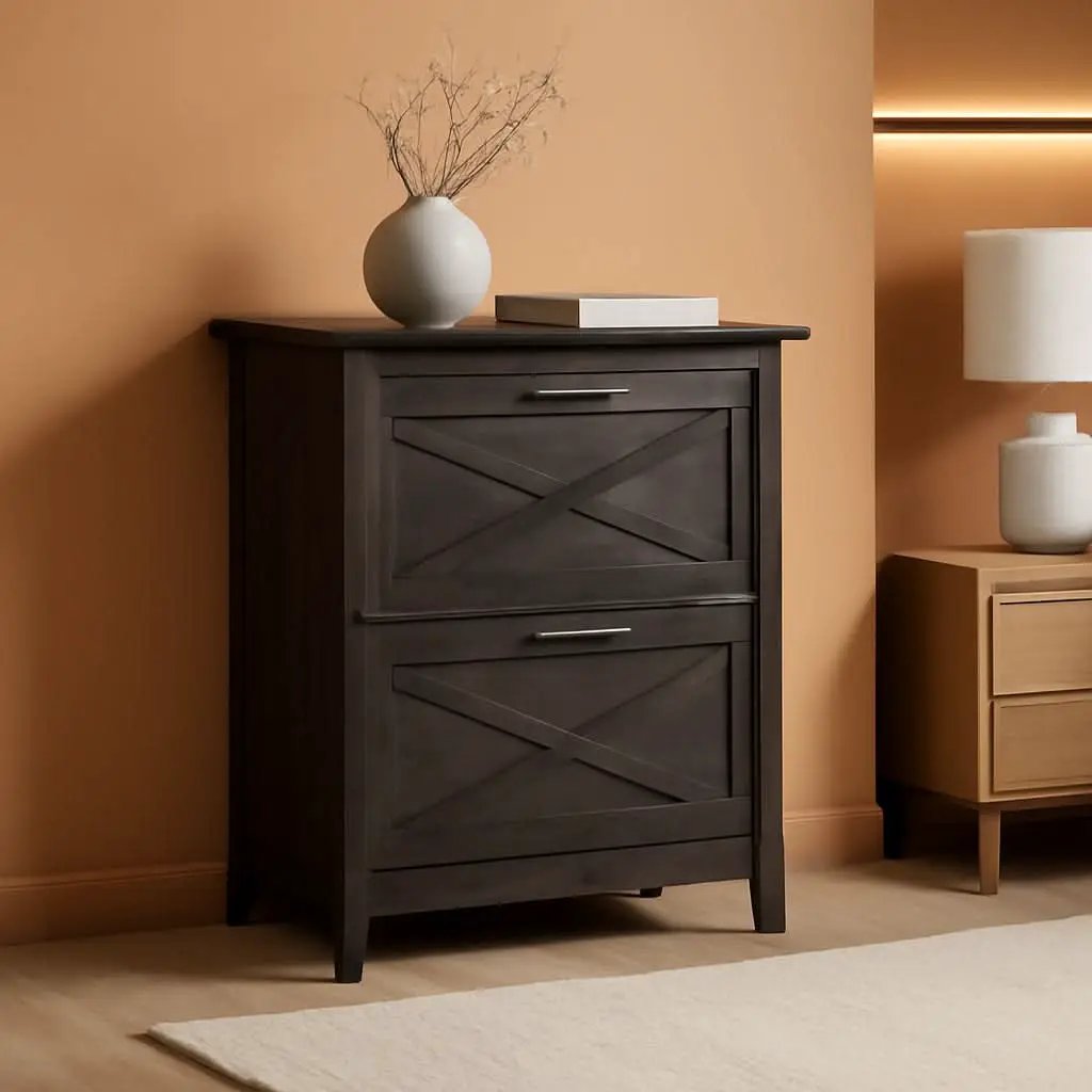 Key West 2 Drawer Lateral File Cabinet Dark Gray Hickory from PriceLows™