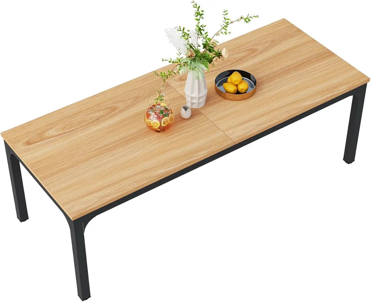 78 Inch Rustic Wood Dining Table For 6-8 People Rectangular from PriceLows™