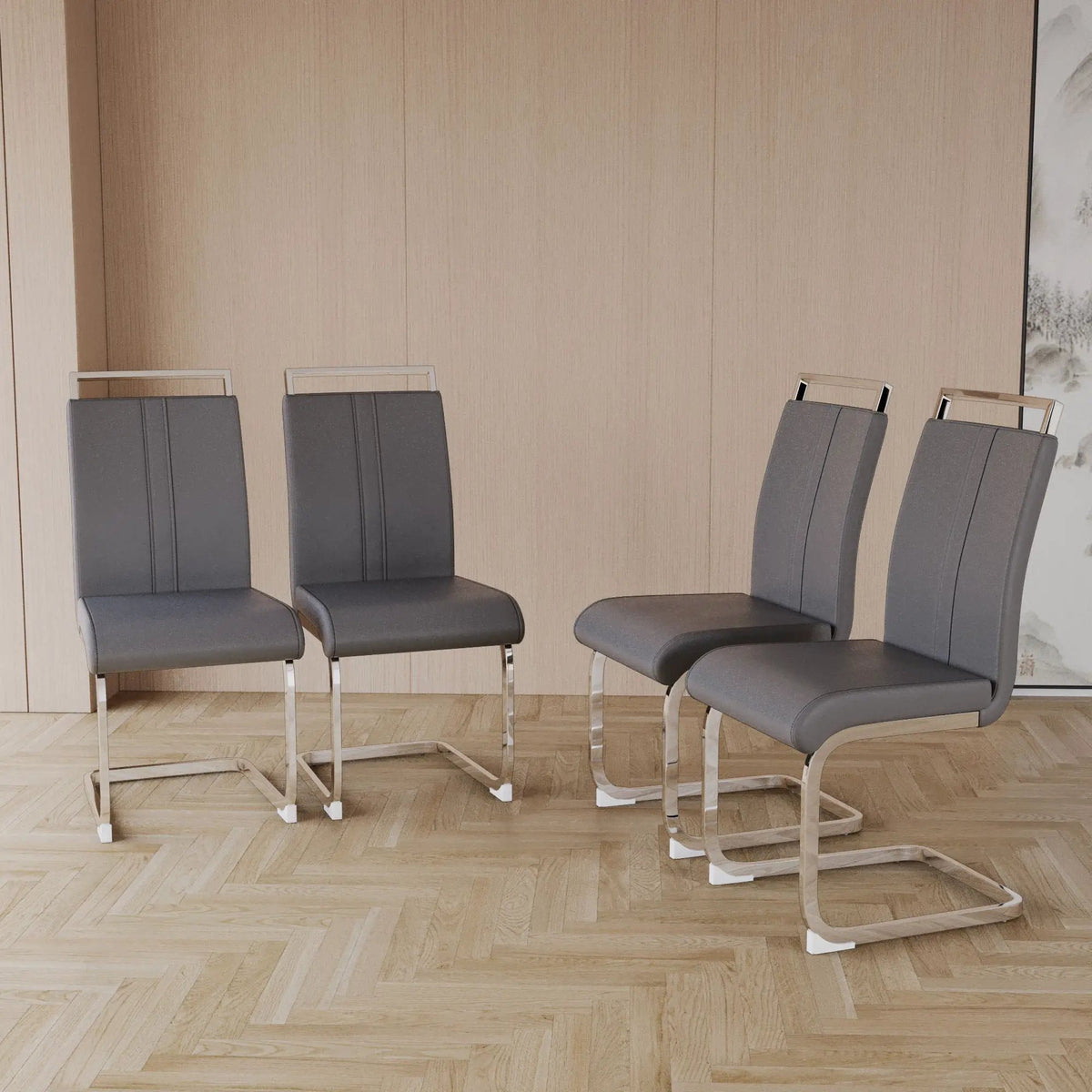 Modern Dining Chairs | Padded Seat | High Back | Accessory Bag Included