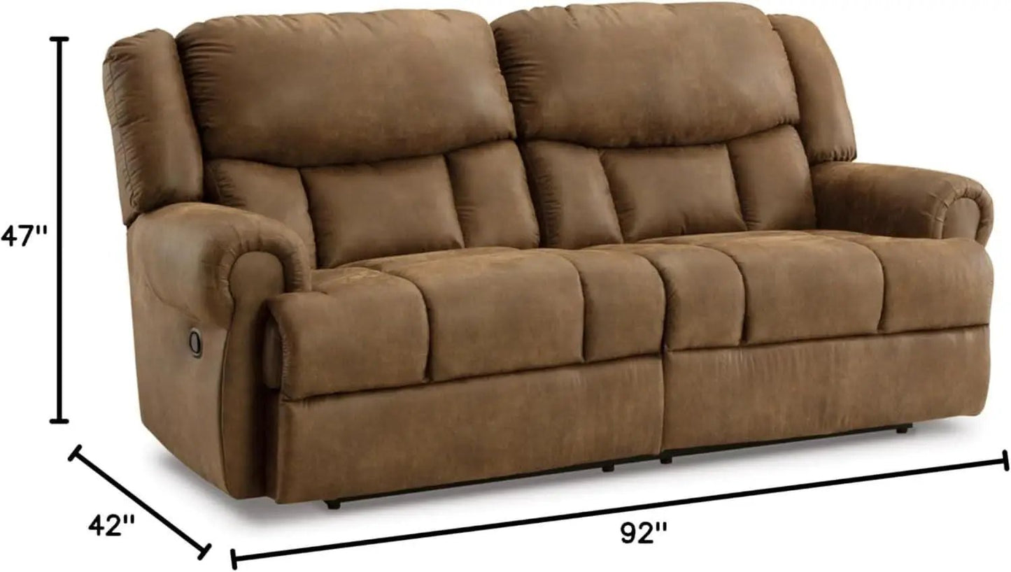 Boothbay Faux Leather 2 Seat Reclining Sofa Dark Brown from PriceLows™