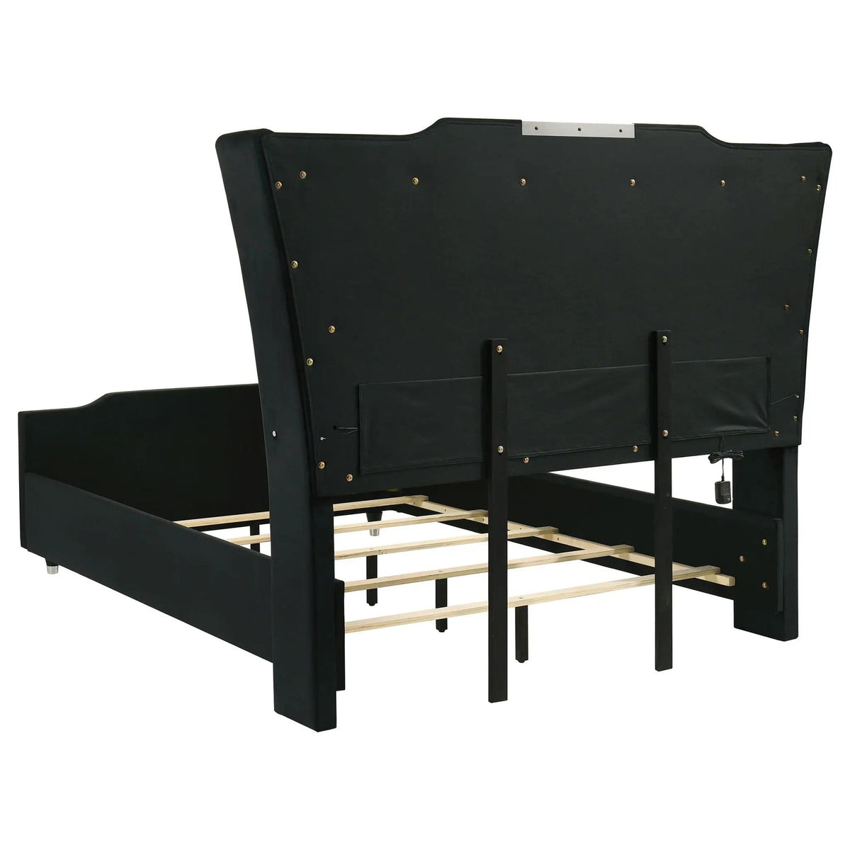 Lorient 5-piece Queen Bedroom Set | 5-Piece Set | Rubberwood & Velvet | Black