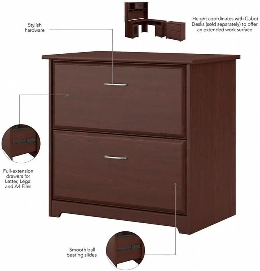 Cabot 2 Drawer Lateral File Cabinet Harvest Cherry from PriceLows™