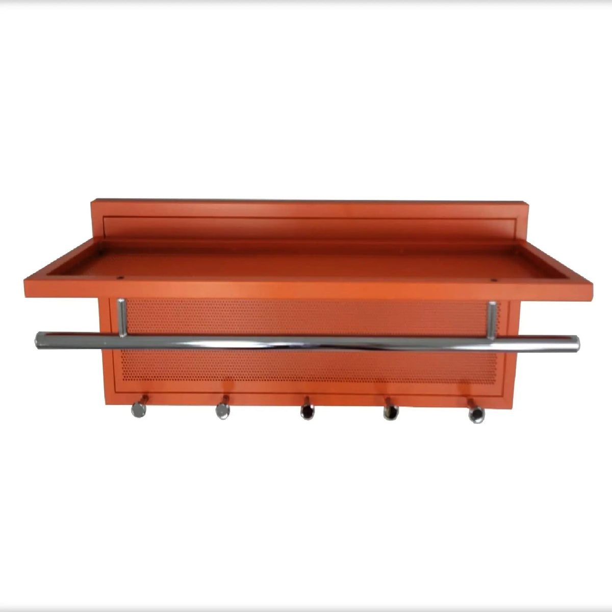 Wall Mounted Coat Rack | 5 Metal Hooks | Storage Shelf And Hanging Bar