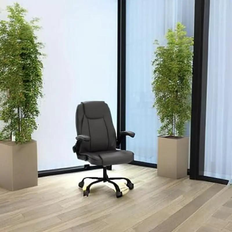 Brown PU Leather Office Chair With Adjustable Height from PriceLows™