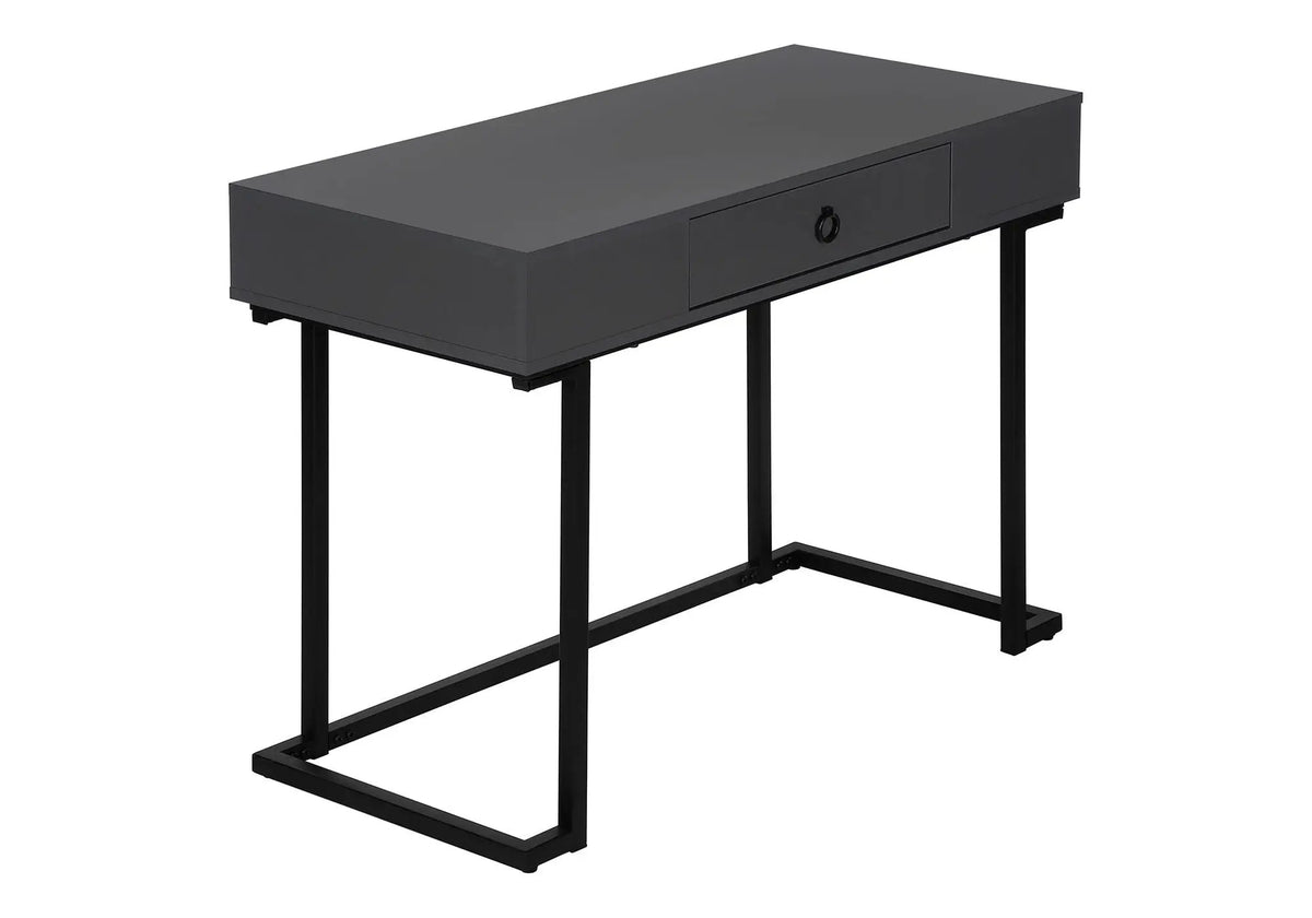 Glossy Computer Desk | Large Center Drawer | Laminate Finish | 41.75 Inch Length