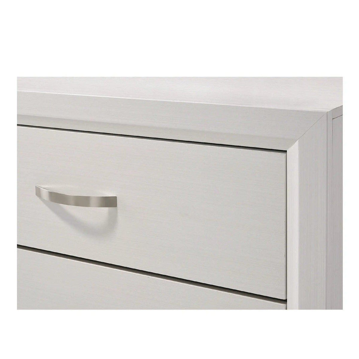 Nightstand | Two Drawer Storage | White Chalk Finish | Metal Pull Handle