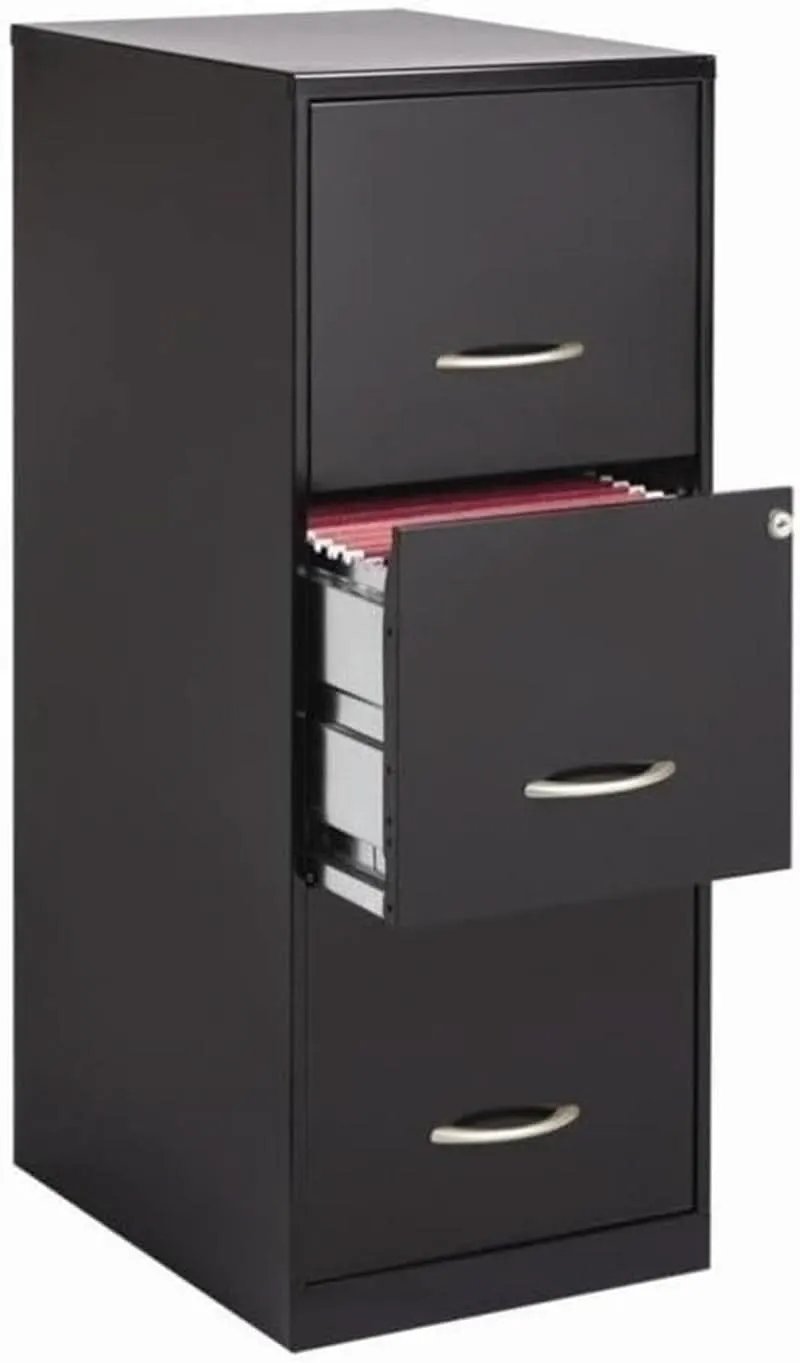 Cooper 3-Drawer Letter File Cabinet Black for Office from PriceLows™