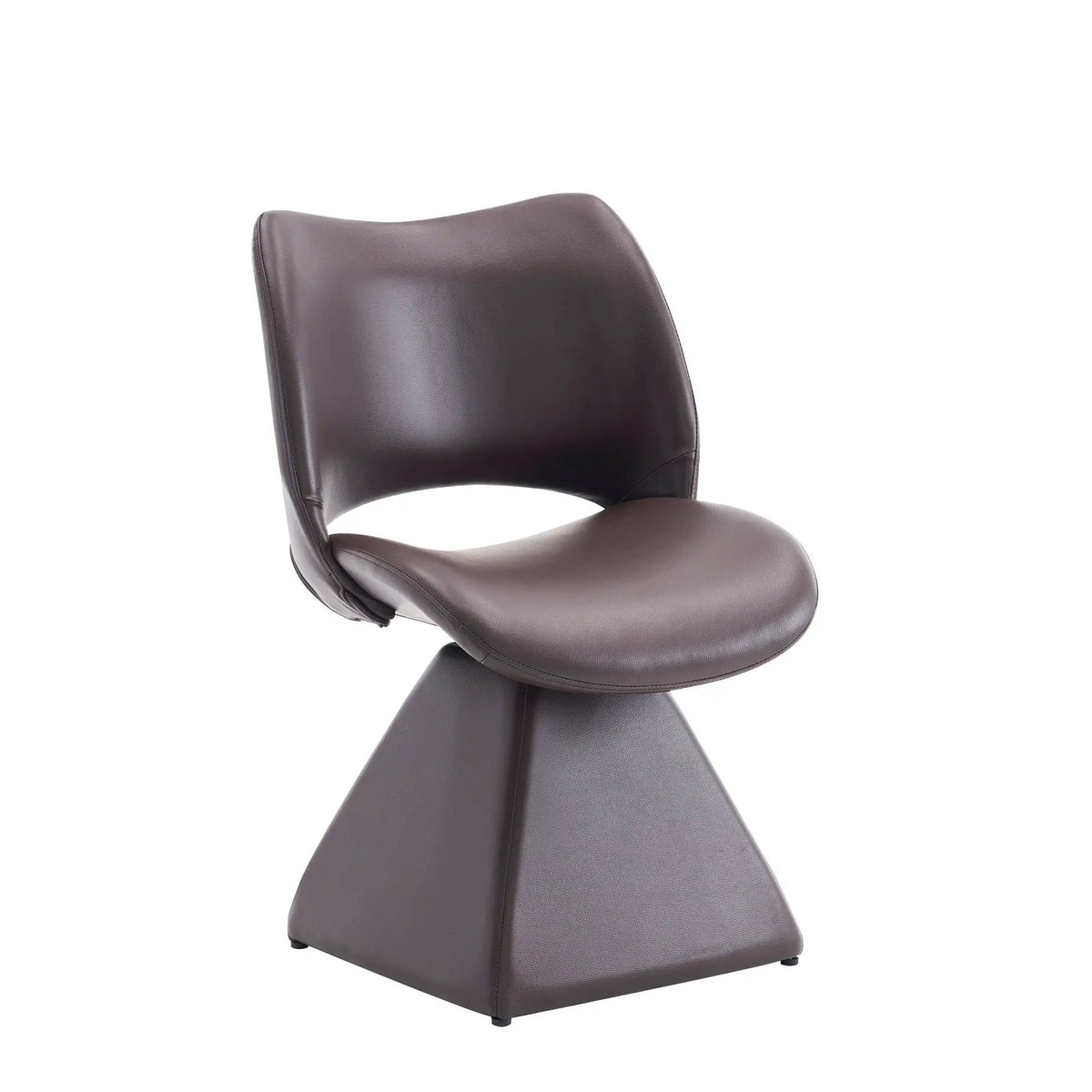 Modern Swivel Dining Chair | High Back | Faux Leather | Black