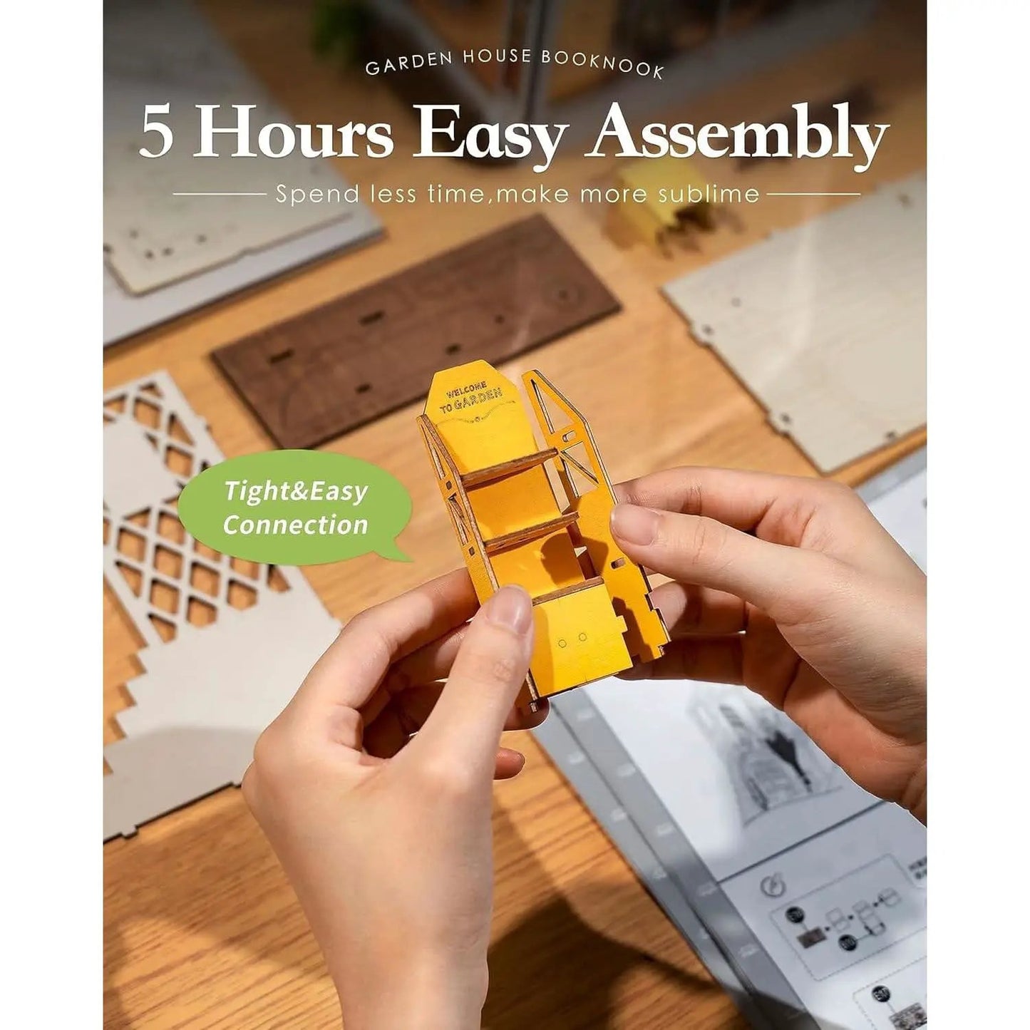 DIY Garden House Book Nook Kit With LED Lights Bookshelf from PriceLows™