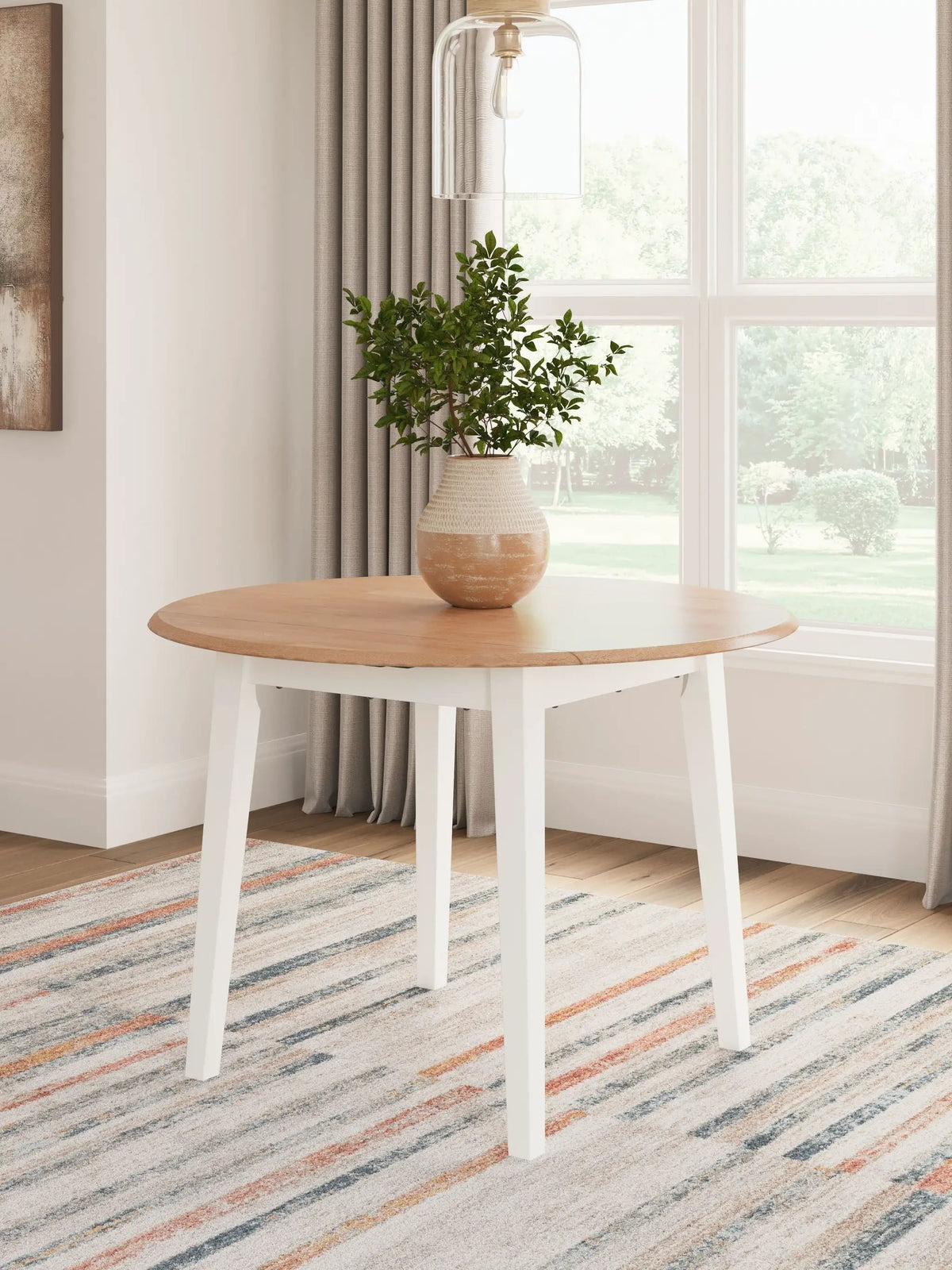 Gesthaven Round Drop Leaf Dining Table | 42 Inch Diameter | Casual Relaxed Style | Natural Wood Tone