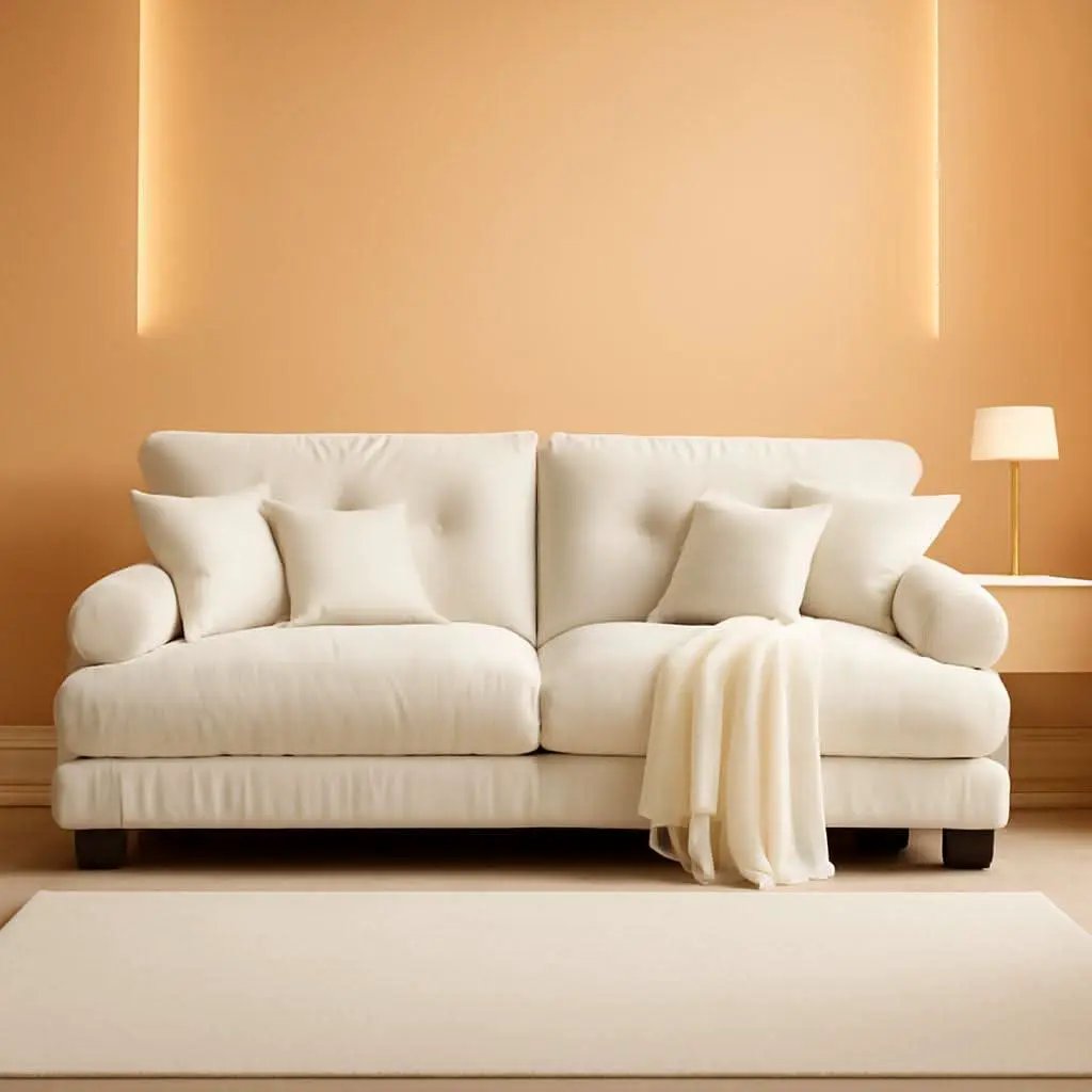 White Velvet Pet Hair Resistant Modular Recliner Sofa from PriceLows™
