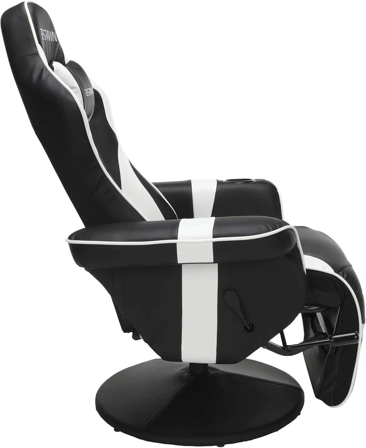 White Gaming Recliner Cupholder And Adjustable Footrest from PriceLows™