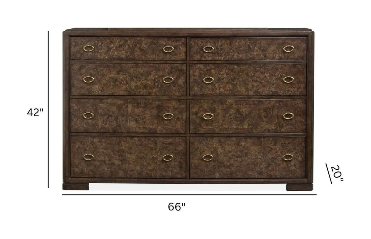 Rowan Drawer Dresser | 2 Pieces | Brass | Bedroom