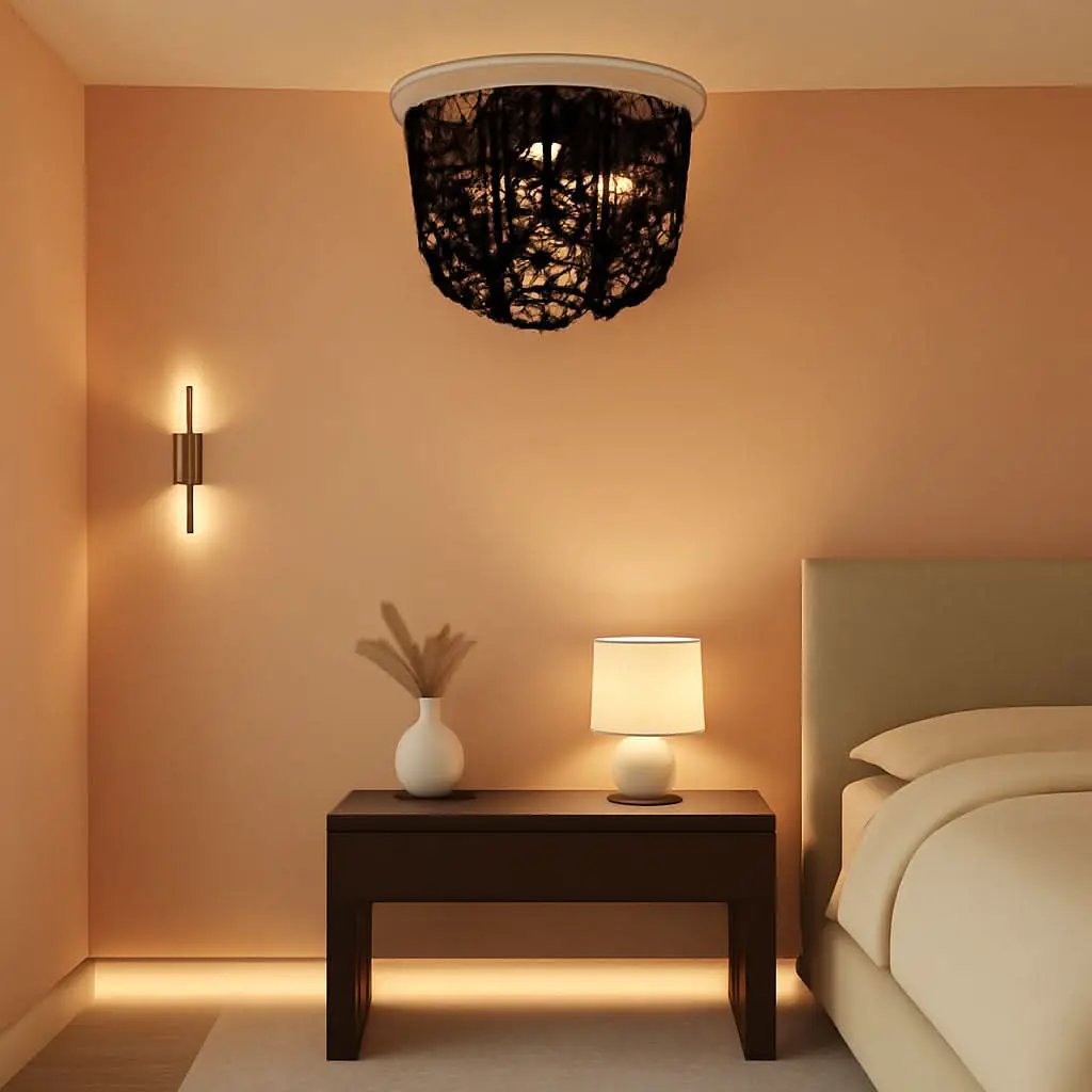 Handmade Beaded Bohemian Chandelier Three Light Black from PriceLows™