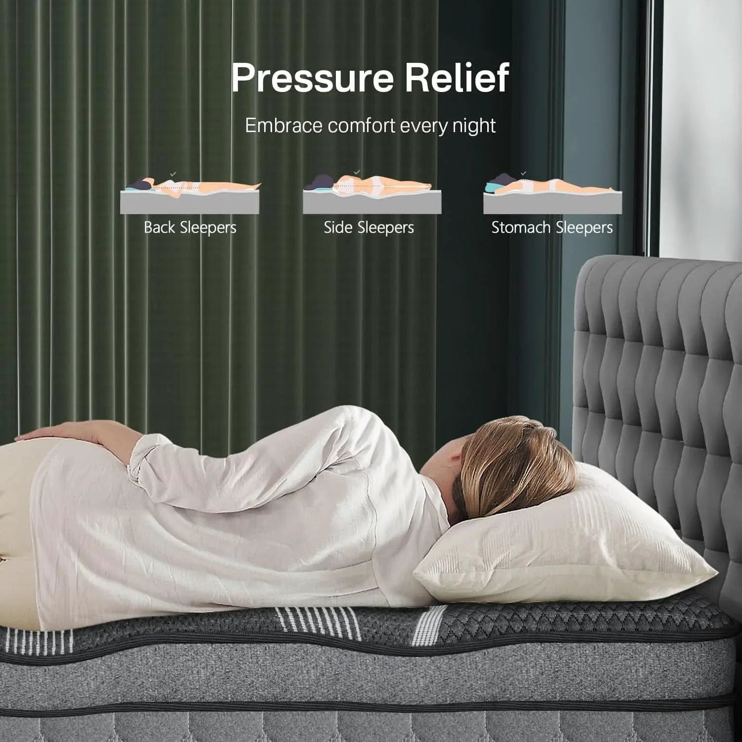 Queen Memory Foam Hybrid Mattress Cooling Gel Layer from PriceLows™
