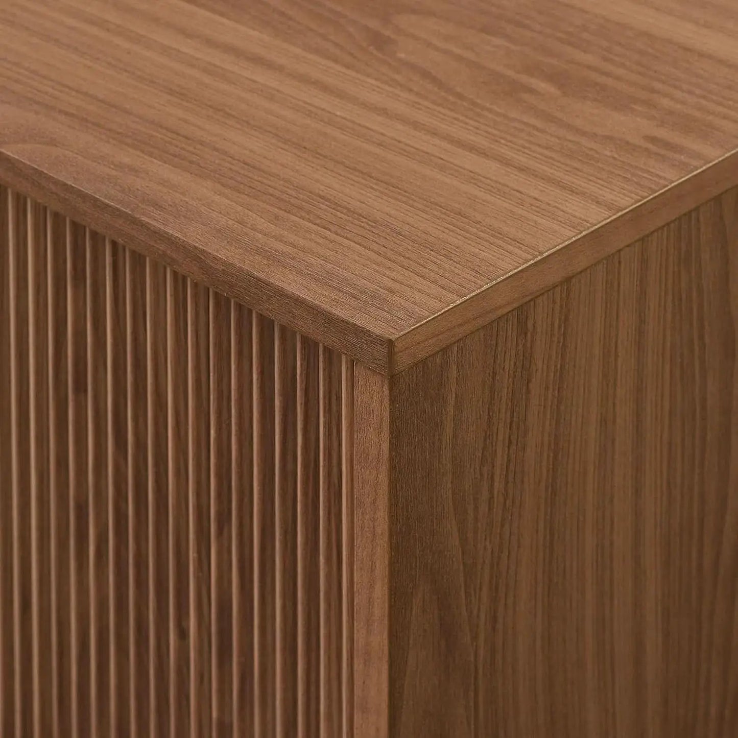 Walton Modern Fluted Door Low TV Stand For 65 Inch TV Mocha from PriceLows™