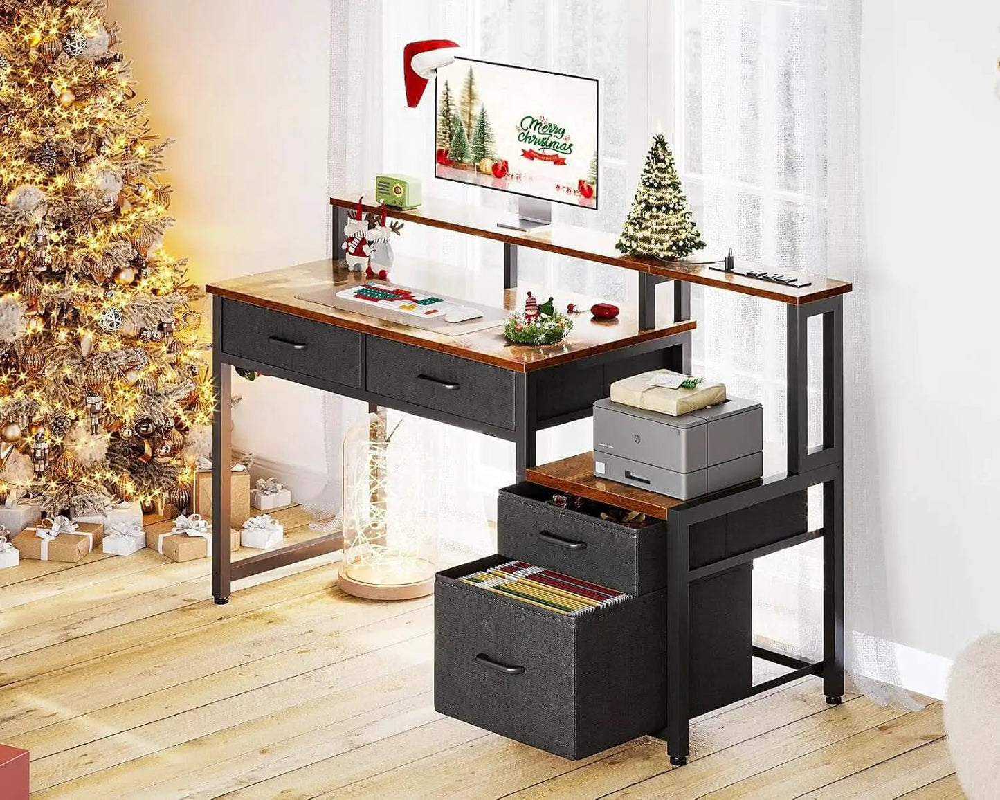 48-Inch Computer Desk With LED Strip And Power Strip from PriceLows™
