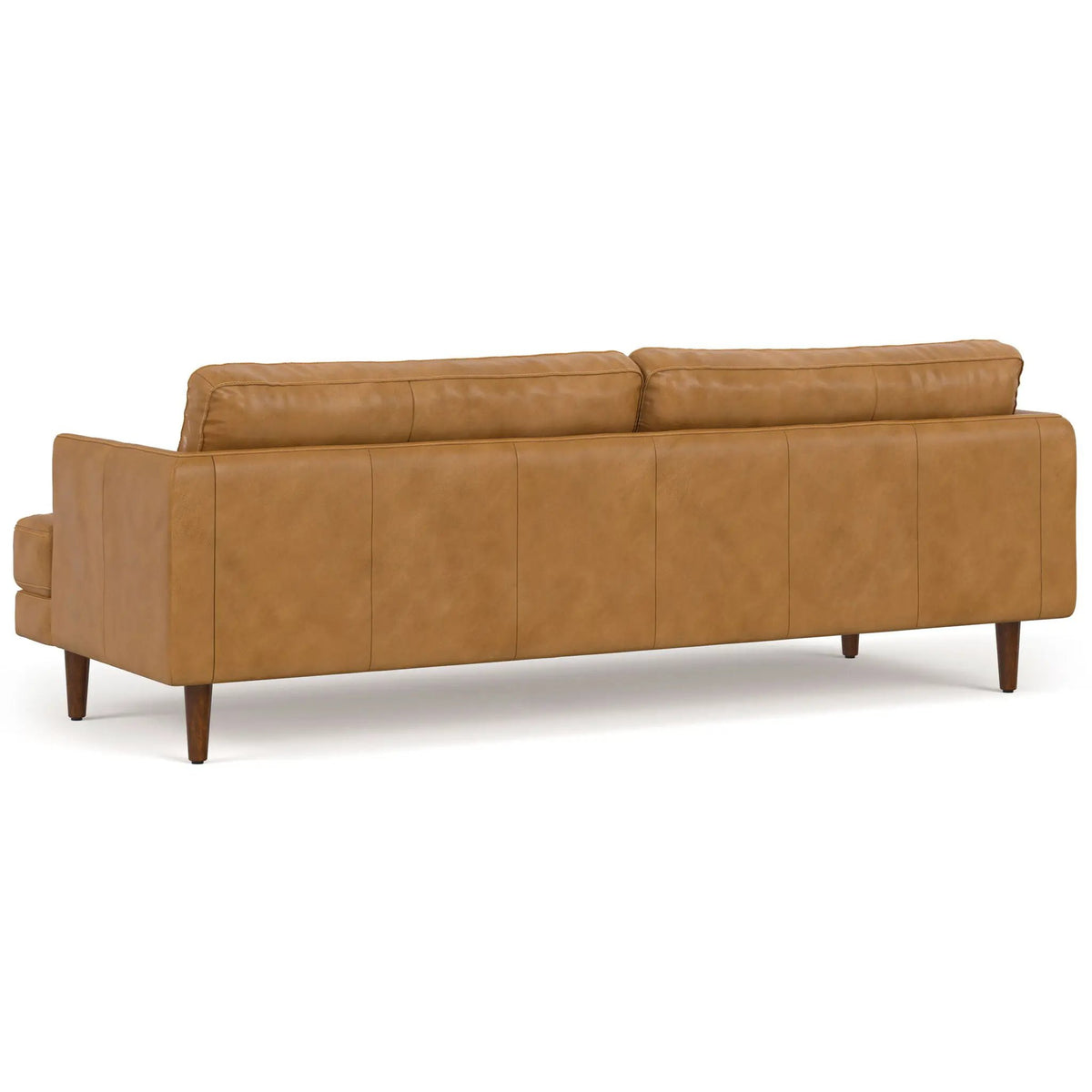 Livingston Upholstered Sofa | Genuine Aniline Leather | 7 Inch Thick Cushions | 76 Inch Length
