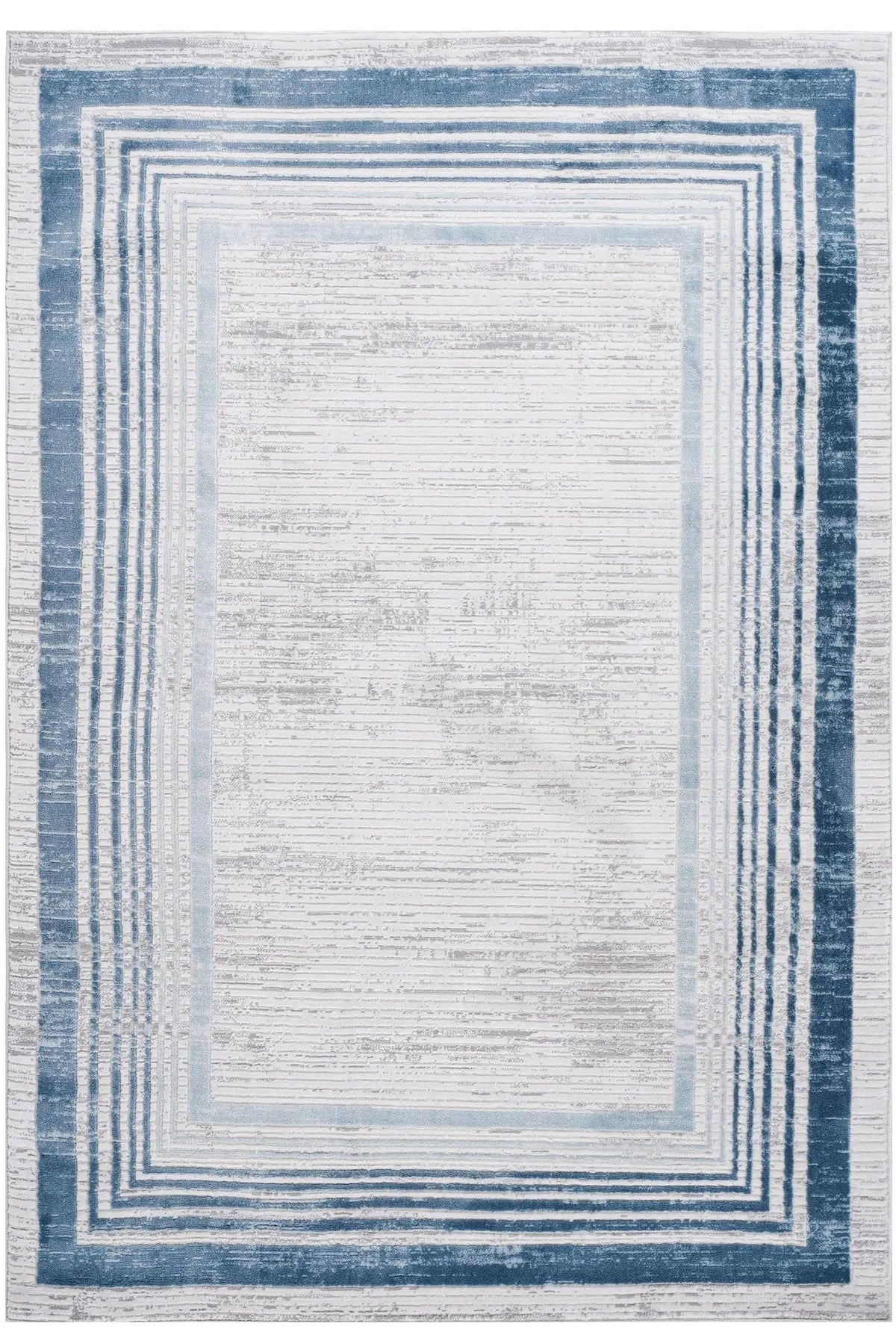 Marfi 6' X 9' Bordered Area Rug | 108 x 79 x 0.35 in | Polyester & Cotton | Blue / Ivory