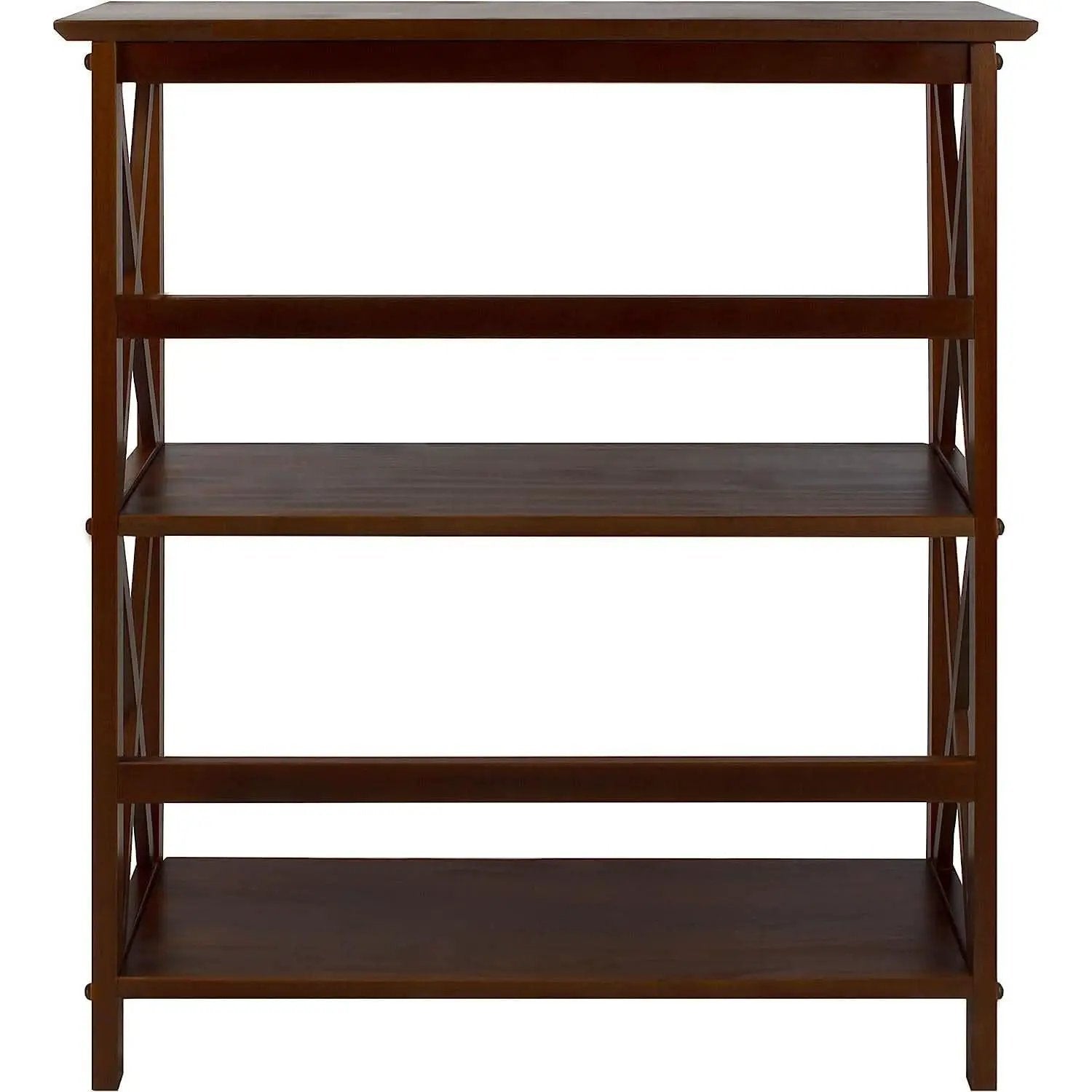 Shelf Bookcase With X Design Three Shelf Storage For Books from PriceLows™